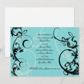 Turquoise Black Swirl Bridal Shower Kaart (Voorkant / Achterkant)