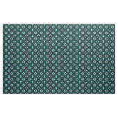 Turquoise & Black Trendy Floral Geometric Pattern Stof (Yard (91,4 cm))