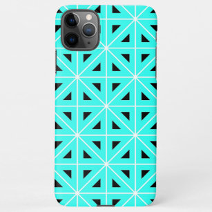 Turquoise Black & White Chic Geometric Pattern iPhone 11Pro Max Hoesje