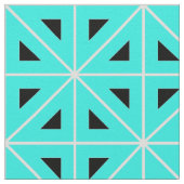 Turquoise Black & White Chic Geometric Pattern Stof (Close Up)