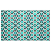 Turquoise Black White Honeycomb Geometric Pattern Stof (Fat Quarter)