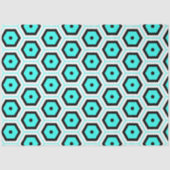 Turquoise Black White Honeycomb Geometric Pattern Tissuepapier (Voorkant)