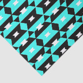 Turquoise Black & White op Art Geometric Pattern Tissuepapier (Detail)