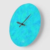 Turquoise Blau Abstract Patroon Grote Klok (Hoek)