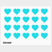 Turquoise Blau Abstract Patroon Hart Sticker (Vel)