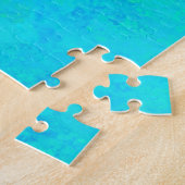 Turquoise Blau Abstract Patroon Legpuzzel (Zijkant)