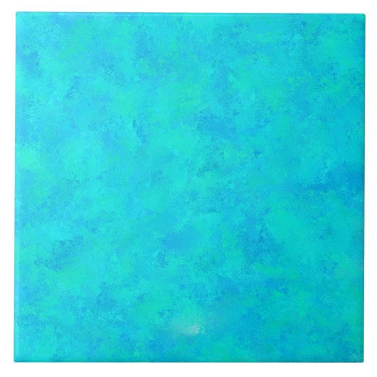 Turquoise Blau Abstract Patroon Tegeltje (Voorkant)