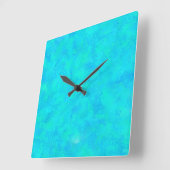Turquoise Blau Abstract Patroon Vierkante Klok (Hoek)