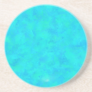 Turquoise Blau Abstract Patroon Zandsteen Onderzetter