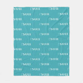 Turquoise Blau Eenvoudige Gepersonaliseerde Herhal Fleece Deken