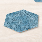 Turquoise Blau Glitter Luipaardprint Kartonnen Onderzetters (Schuin)