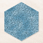 Turquoise Blau Glitter Luipaardprint Kartonnen Onderzetters (Voorkant)