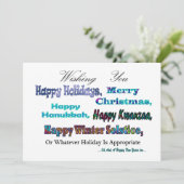 Turquoise Blau Multi Vakantie Groet Feestdagenkaart (Staand voorkant)