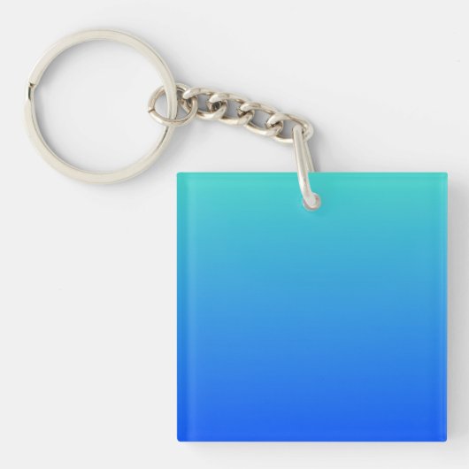 Turquoise Blau Ombre Sleutelhanger (Voorkant)