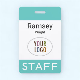 Turquoise Blau Personeelsbadge met Haspel of Koord Badge