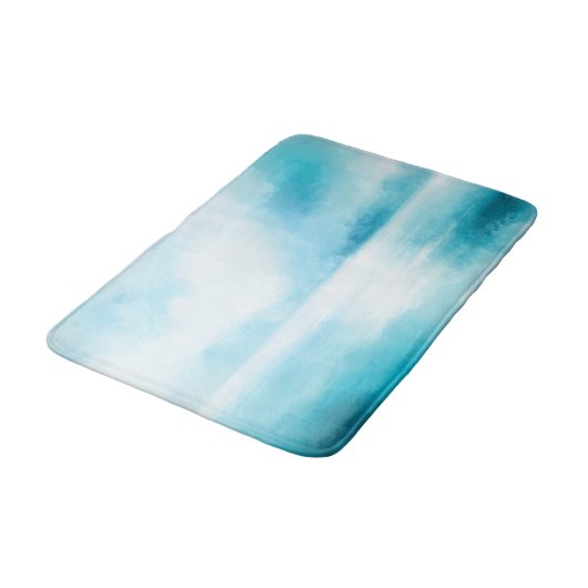 Turquoise blauw Abstract strand Badmat (Gekanteld)