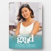 Turquoise blauw Afstuderen foto vet typografie Fotoplaat (voorkant)