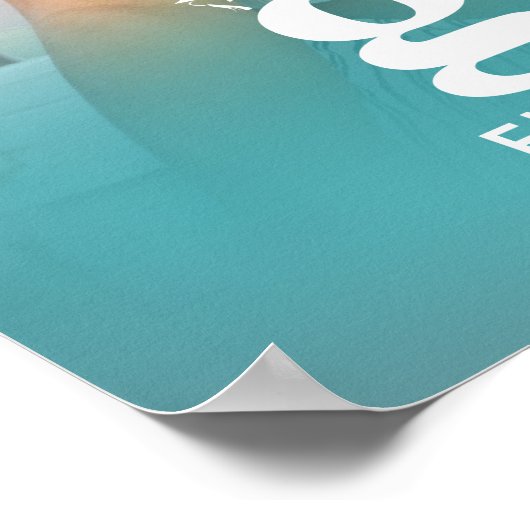 Turquoise blauw Afstuderen foto vet typografie Poster (Hoek)