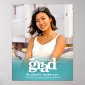 Turquoise blauw Afstuderen foto vet typografie Poster (Voorkant)