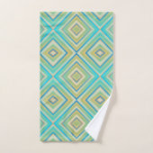 Turquoise Blauw Alternatief Diamant Patroon Bad Handdoek (Handdoek)