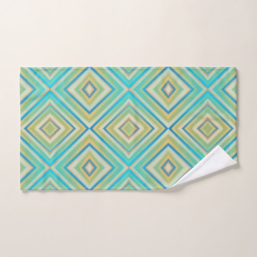 Turquoise Blauw Alternatief Diamant Patroon Bad Handdoek (Handdoek)