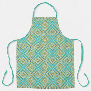 Turquoise Blauw Alternatief Diamant Patroon Schort