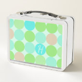 Turquoise blauw, appelgroen & licht koraal cirkels (Achterkant)