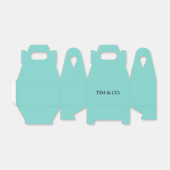 TURQUOISE BLAUW  BEDANKDOOSJES (Uitgevouwen)