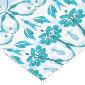 Turquoise Blauw Bloemmotief Mandala Medium Tafelloper (Hoek)