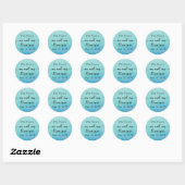 Turquoise & Blauw, Boho Mandala Trouwfeest 1 Ronde Sticker (Vel)
