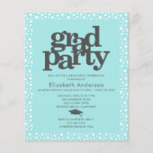 Turquoise blauw budget afstudeerder pet vet feest  (Voorkant)