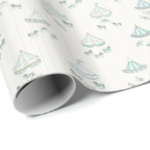 Turquoise Blauw  Carrousel Gift Cadeaupapier (Rol Hoek)