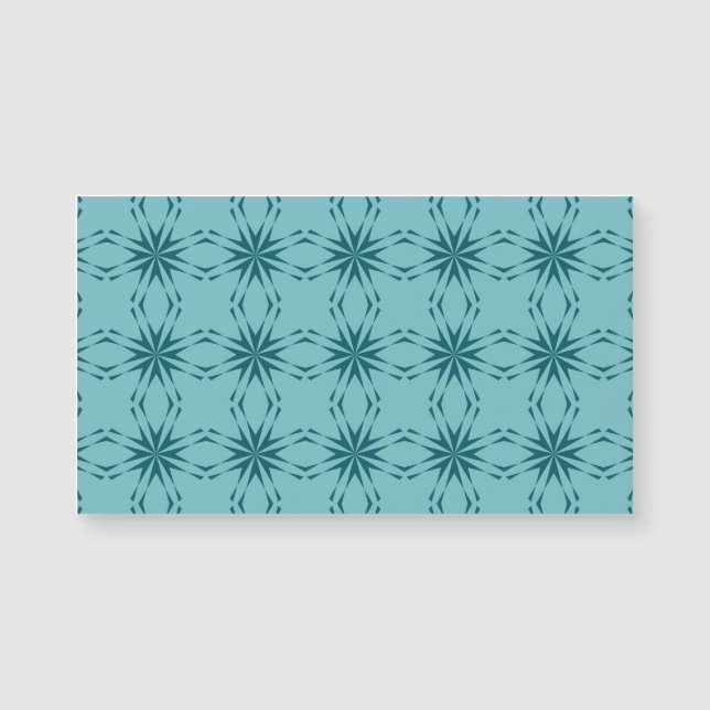 Turquoise blauw, cool, trendy flower abstractie (Voorkant)