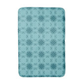 Turquoise blauw, cool, trendy flower abstractie badmat (Voorkant Verticaal)