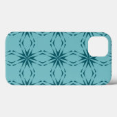Turquoise blauw, cool, trendy flower abstractie Case-Mate iPhone case (Achterkant (horizontaal))