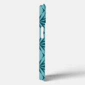 Turquoise blauw, cool, trendy flower abstractie Case-Mate iPhone case (Achterkant / Rechts)