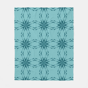 Turquoise blauw, cool, trendy flower abstractie fleece deken