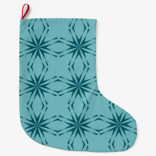 Turquoise blauw, cool, trendy flower abstractie grote kerstsok