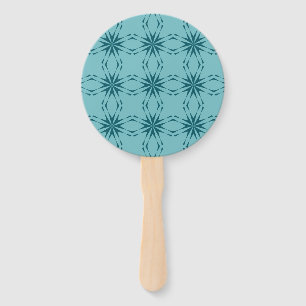 Turquoise blauw, cool, trendy flower abstractie handwaaier
