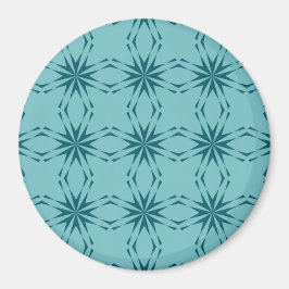 Turquoise blauw, cool, trendy flower abstractie magneet