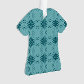 Turquoise blauw, cool, trendy flower abstractie ornament (voorkant)