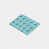 Turquoise blauw, cool, trendy flower abstractie post-it® notes (Schuin)