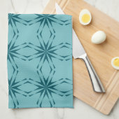 Turquoise blauw, cool, trendy flower abstractie theedoek (Quarter Fold)