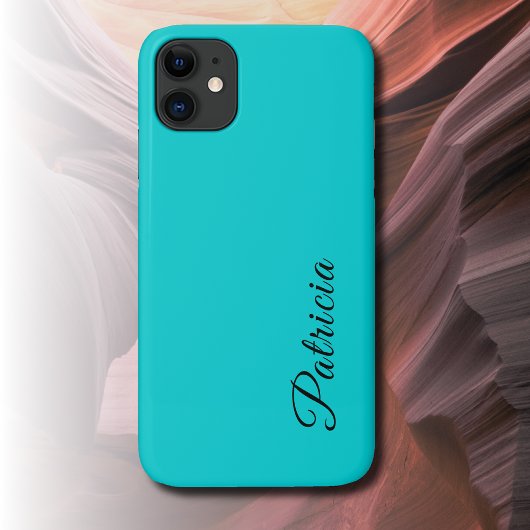 Turquoise Blauw Effen Kleur Minimalistische Elegan Case-Mate iPhone Case