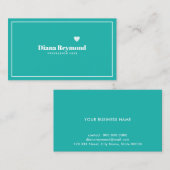 turquoise blauw elegant professioneel visitekaartje (Voorkant / Achterkant)