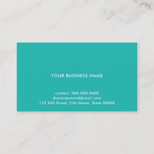 turquoise blauw elegant professioneel visitekaartje (Achterkant)