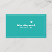 turquoise blauw elegant professioneel visitekaartje (Voorkant)