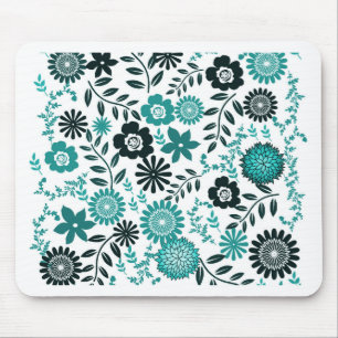 Turquoise blauw en donkergroen olijfgroen muismat