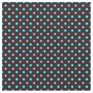 turquoise blauw en Perzisch roze op zwarte stippen Stof