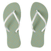 Turquoise blauw en sinaasappel teenslippers (Voetbed)